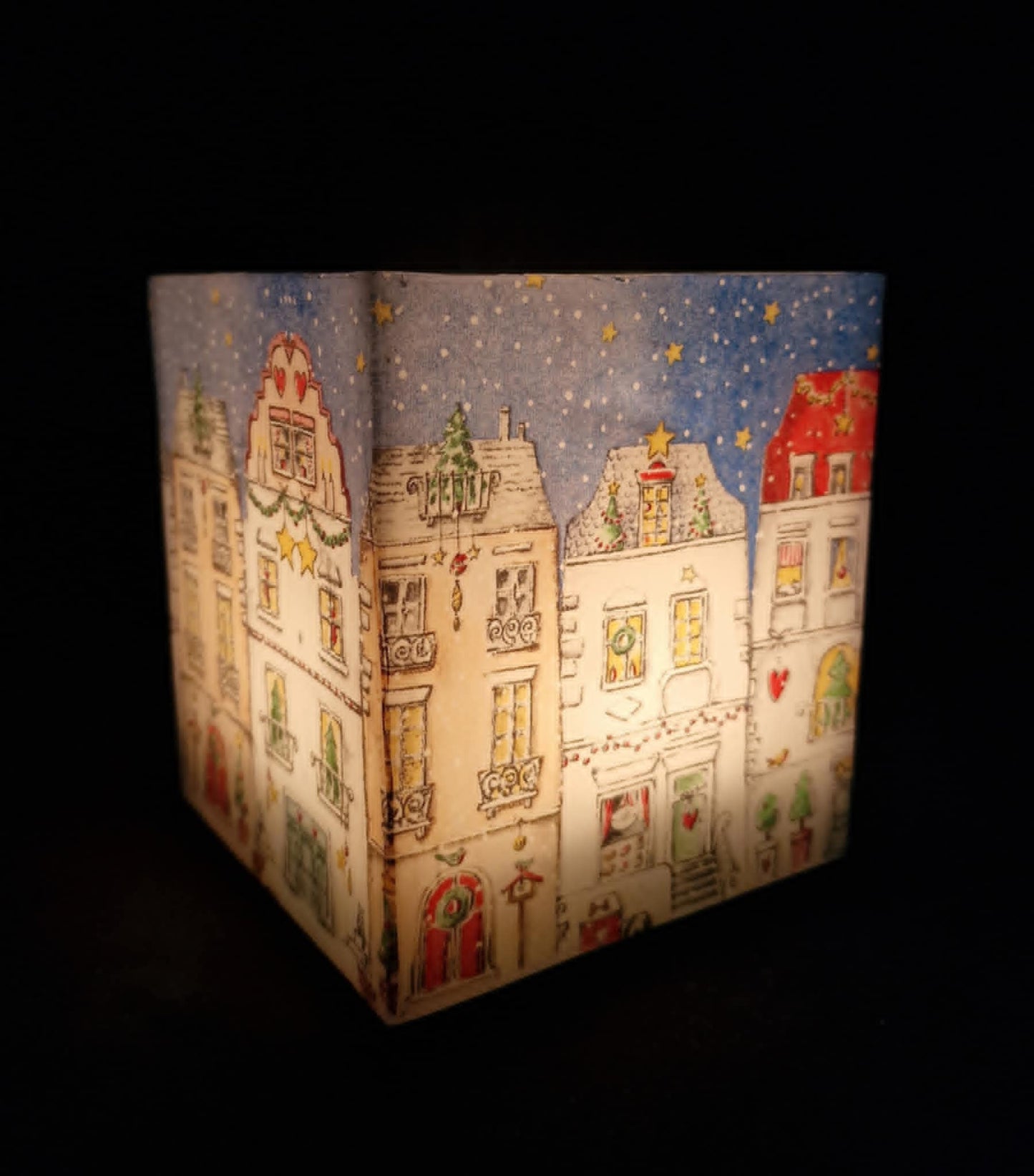 Kerst versierde huizen