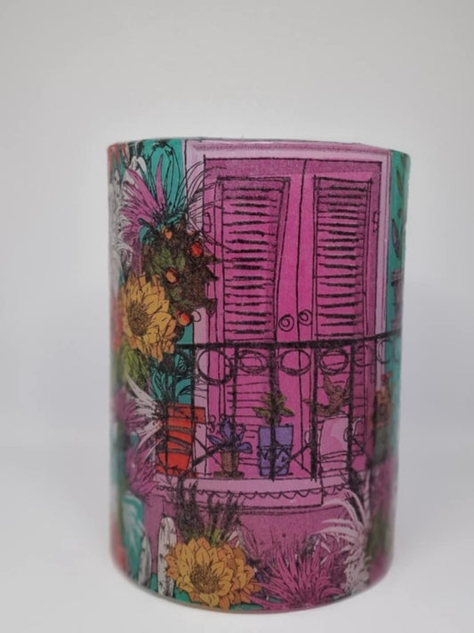 Terrassen met bloemen