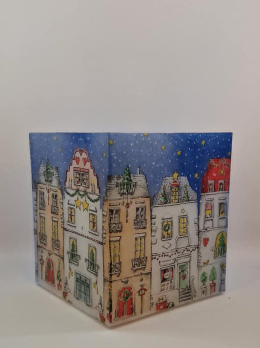 Kerst versierde huizen