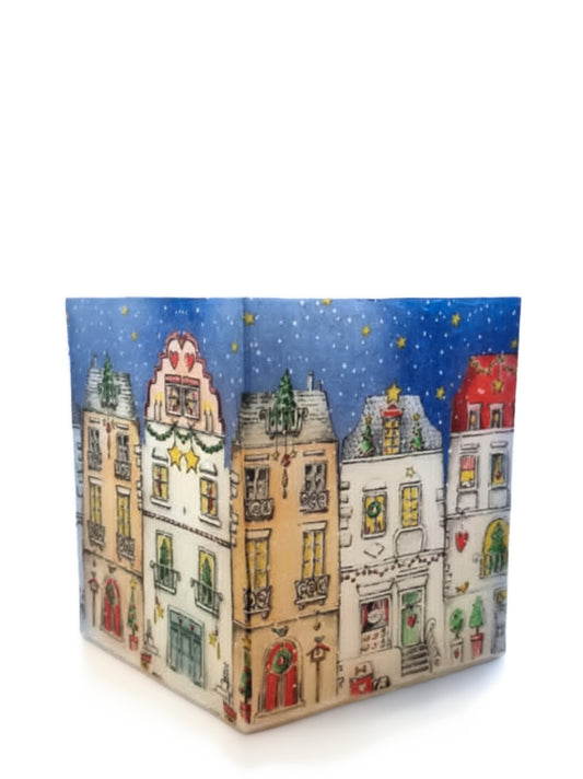 Kerst versierde huizen