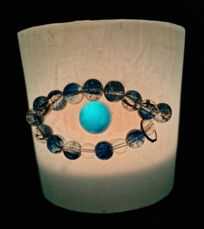 Licht blauw kaarslantaarn, Oog