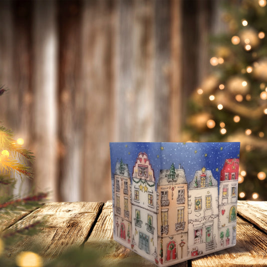 Kerst versierde huizen